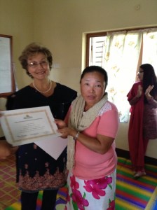 Women in Nepal receiving their certificates! Such a reward to teach others!